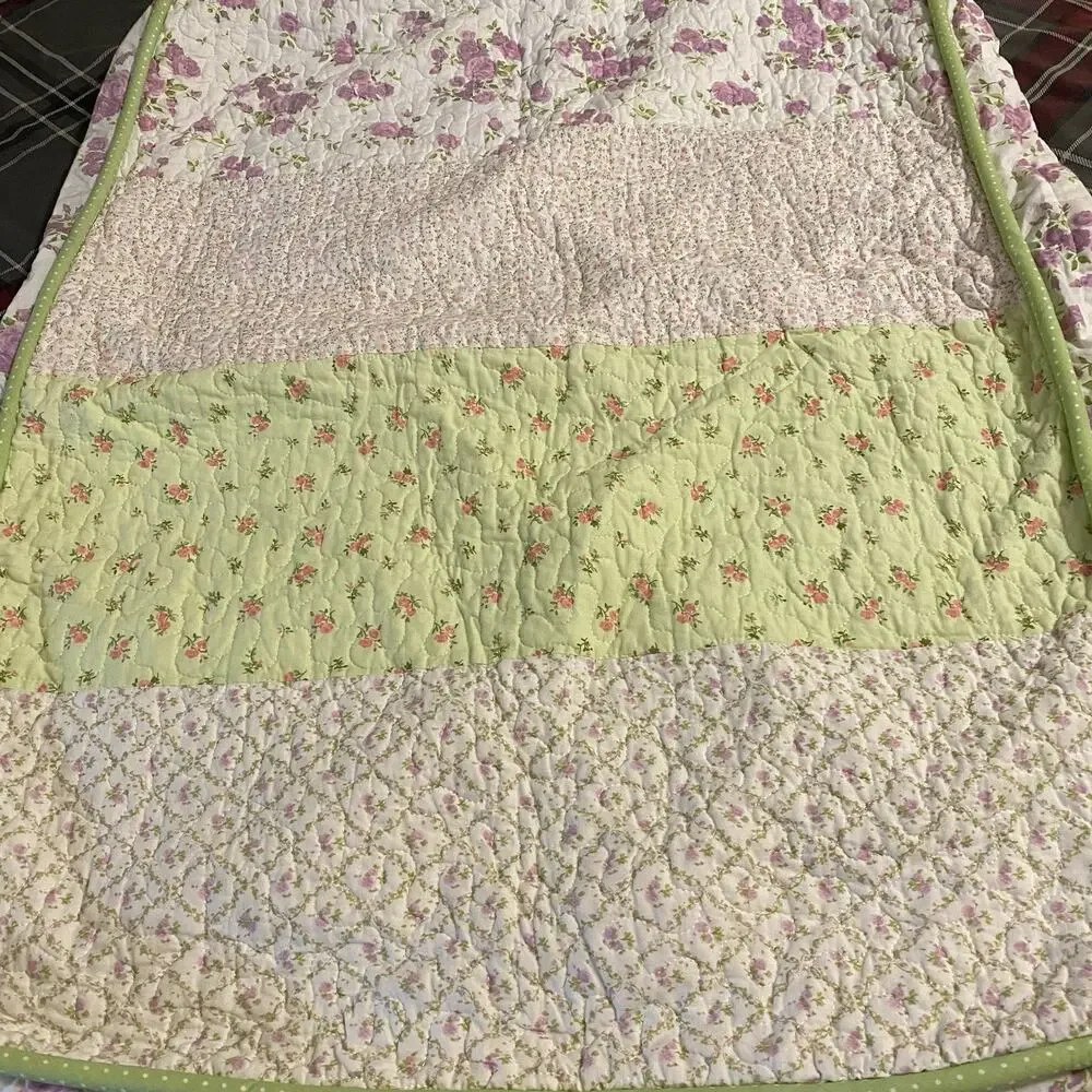 Mattress Crib Toddler Cover Bed Baby Cotton Quilted Comfort Sleep Cushion Floral